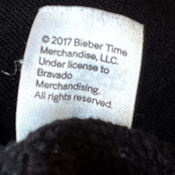 Justin Bieber 2017 Purpose Tour Merch Crewneck Sweatshirt Black 100% Cotton - Picture 8 of 9